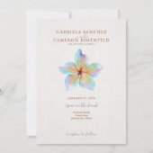 Floral Watercolor Plumeria Terracotta Wedding Invitation (Front)