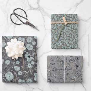 Floral Watercolor Poppies Decoupage Gift Wrapping Paper Sheets