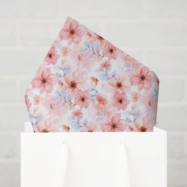 Floral Watercolor Print Tissue Paper (Gift Bag)
