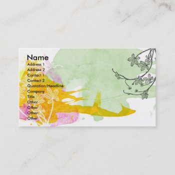 Floral Watercolor Profile Card by spinsugar at Zazzle