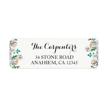 Floral Watercolor Return Address Mailing Labels by autumnandpine at Zazzle