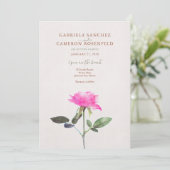 Floral Watercolor Rose Terracotta Wedding Invitation (Standing Front)