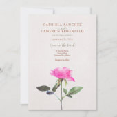 Floral Watercolor Rose Terracotta Wedding Invitation (Front)
