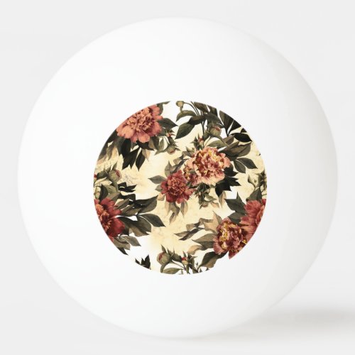 Floral Watercolor Roses Peonies Pattern Ping Pong Ball