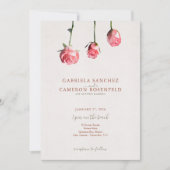 Floral Watercolor Roses Terracotta Wedding Invitation (Front)