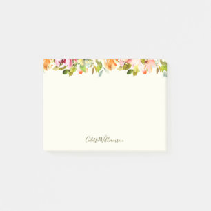 Floral Watercolor Rustic Country Art Personalized Post-it Notes