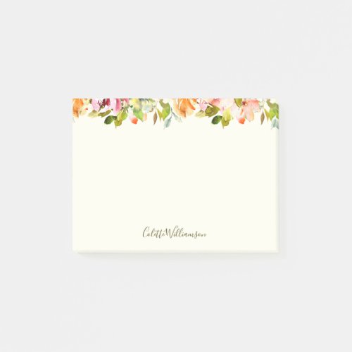 Floral Watercolor Rustic Country Art Personalized Post_it Notes