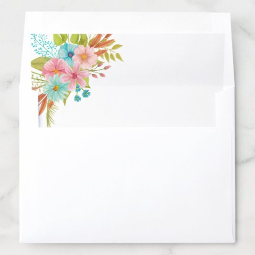 Floral Watercolor Rustic Fall Flower Wedding Envelope Liner