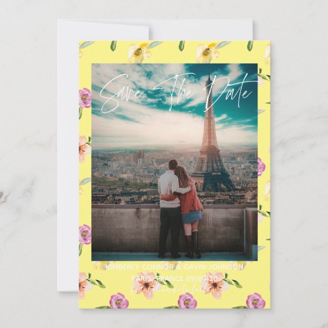 Floral Watercolor Save the Date (Front)