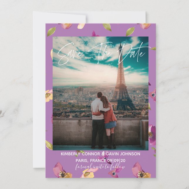 Floral Watercolor Save the Date (Front)