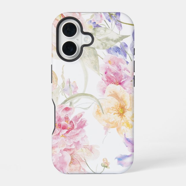 Floral watercolor seamless pattern iPhone case (Back)