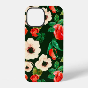 Floral watercolor seamless pattern. White poppies iPhone 12 Case