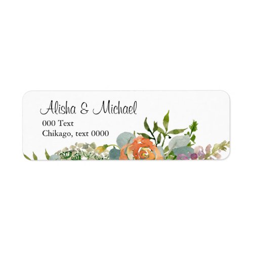 Floral watercolor simple modern and elegant label