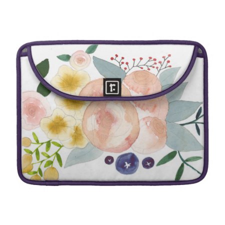Floral Watercolor Sleeve For Macbooks