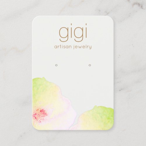 Floral Watercolor Stud Earring Display Holder  Business Card