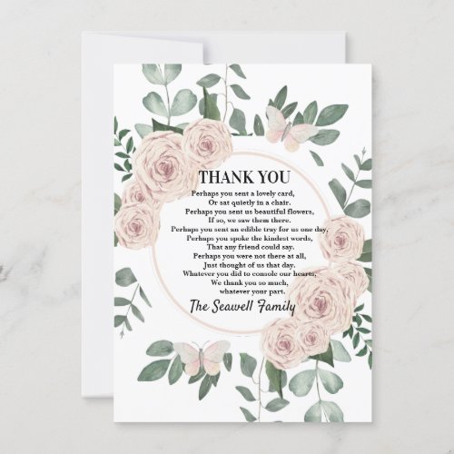 Floral Watercolor Sympathy Thank You Card