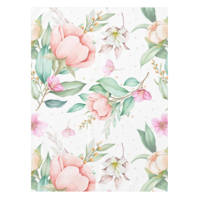 Floral Watercolor Tablecloth (Front)