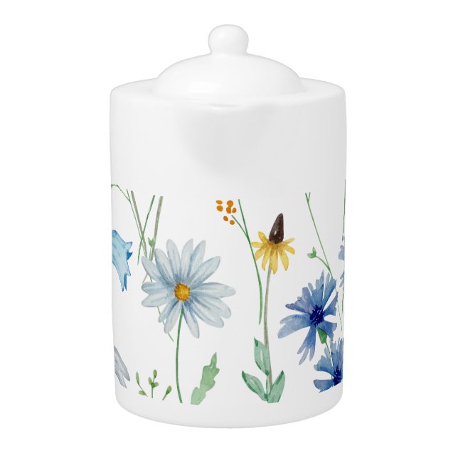 Floral Watercolor Teapot (Front)