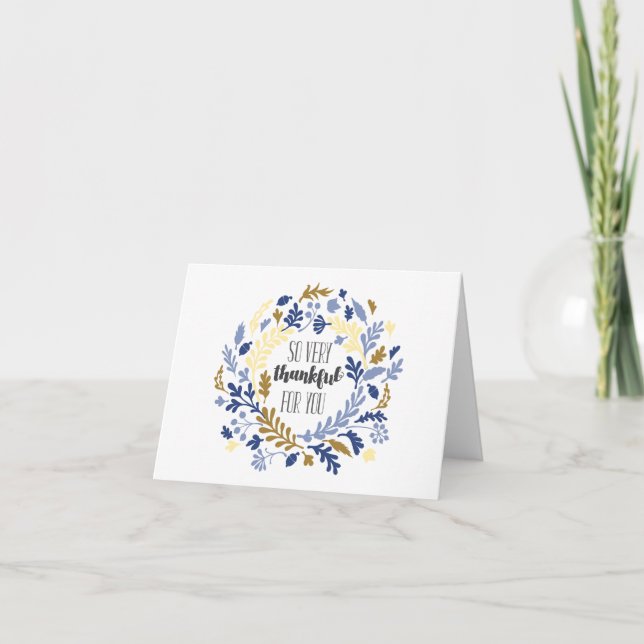Floral Watercolor Thank You Card // Periwinkle (Front)