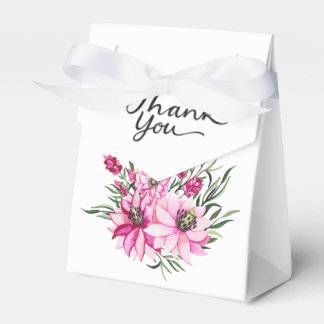 Floral Watercolor Thank You Favor Boxes