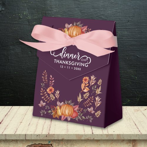 Floral Watercolor Thanksgiving Dinner Favor Boxes