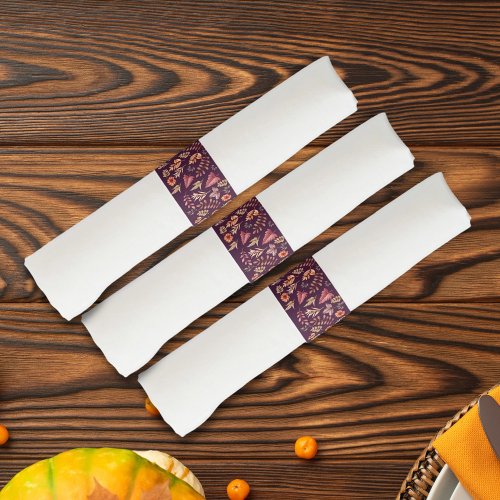 Floral Watercolor Thanksgiving Dinner Napkin Bands