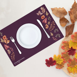 Floral Watercolor Thanksgiving Dinner Placemat