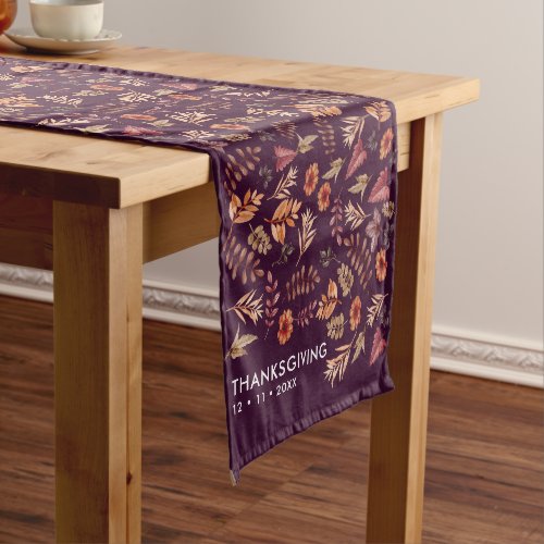 Floral Watercolor Thanksgiving Dinner Short Table Runner