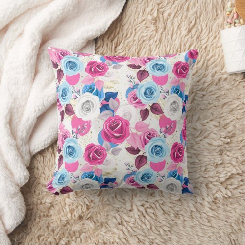 Floral Watercolor Throw pillow