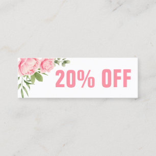 Floral watercolor trendy pink rose discount card