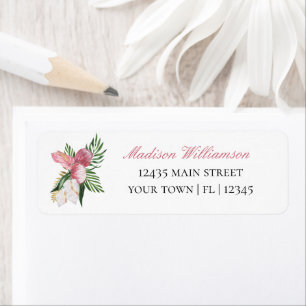 Floral Watercolor Tropical Paradise Bridal Shower Label