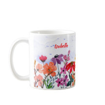Floral Watercolor Trust in Jehovah Custom Name Mug