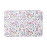 Floral Watercolor Unicorn Pattern Bath Mat