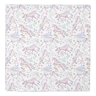 Floral Watercolor Unicorn Pattern Duvet Cover
