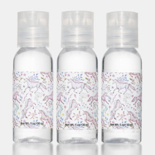 Floral Watercolor Unicorn Pattern Hand Sanitizer