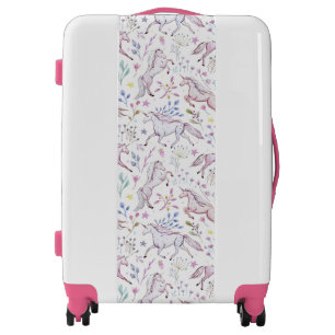 Floral Watercolor Unicorn Pattern Luggage