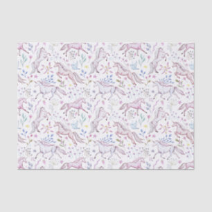 Floral Watercolor Unicorn Pattern Tissue Paper