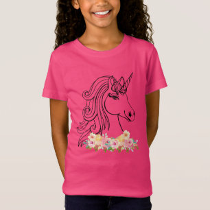 Floral Watercolor Unicorn T-Shirt