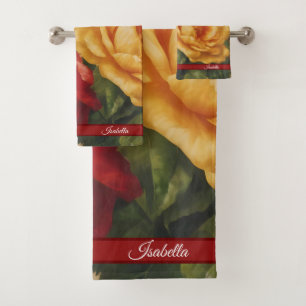 Floral Watercolor Vintage Popular Collection Bath Towel Set