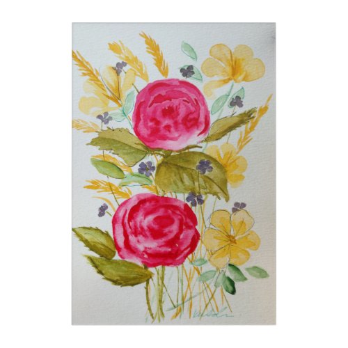 floral watercolor wall art