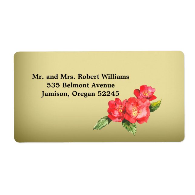 Floral Watercolor Wedding Address Label (Front)