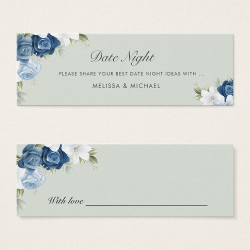 Floral Watercolor Wedding Date Night Jar Card