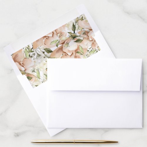 Floral Watercolor Wedding Envelope Liner 