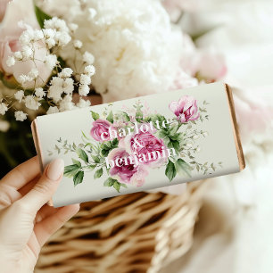 Floral Watercolor Wedding Hershey Bar Favors