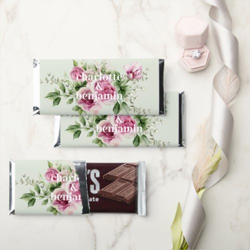 Floral Watercolor Wedding Hershey Bar Favors