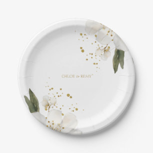 Floral Watercolor Wedding Paper Plates