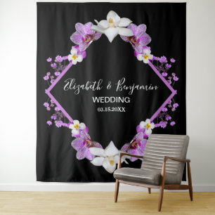 Floral Watercolor Wedding Photo Booth Backdrop