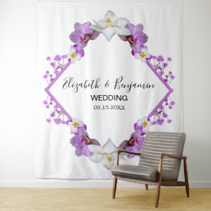 Floral Watercolor Wedding Photo Booth Backdrop