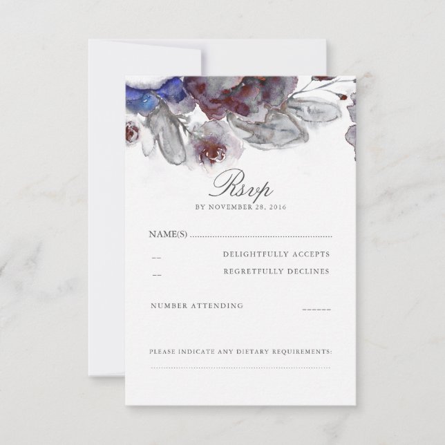 Floral Watercolor Wedding RSVP Cards (Front)