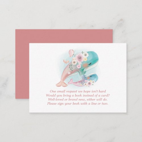 Floral Watercolor Whales Books For Baby Enclosure Card